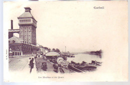 91 - CORBEIL - Les MOULINS Et Les QUAIS - ANIMÉE - ATTELAGE - - Corbeil Essonnes