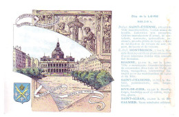 42 - SAINT ETIENNE - CARTE ILLUSTRÉE - HÔTEL De VILLE - BLASON - - Saint Etienne