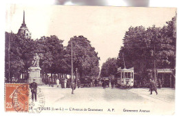 37 - TRAMWAYS - TOURS - AVENUE GRAMMONT - ANIMÉE - - Tours