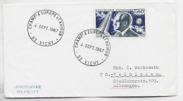 FRANCE 60C ESNAULT SEUL LETTRE COVER HOROPLAN CHAMP D'EUROPE L'AVIRON VICHY 4 SEPT 1967 ALLIER POUR ALLEMAGNE AU TARIF - Rudersport