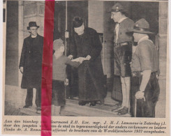 Roermond - Bisschop Mgr Lemmens & De Scouts - Orig. Knipsel Coupure Tijdschrift Magazine - 1937 - Unclassified