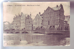 77 - MEAUX - INONDATION 1910 - MOULINS Sur Le PONT - ANIMÉE - ATTELAGE - - Meaux