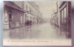 75 - PARIS - RUE FELICIEN MARCEAU - ANIMÉE - - Inondations De 1910