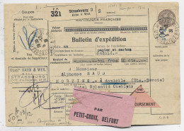 BULLETIN EXPEDITION PAYE NUMERAIRE ETIQUETTE STRASBOURG 2 KAHN WEIL P.P. 1931 POUR MORZINE HAUTE SAVOIE - 1921-1960: Periodo Moderno