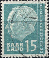 Sarre Poste Obl Yv:370 Mi:388 Theodor Heuss Typographie (cachet Rond) - Used Stamps