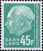 Sarre Poste N** Yv:403 Mi:421 Theodor Heuss Typographie - Unused Stamps