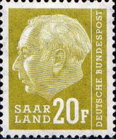 Sarre Poste N** Yv:399 Mi:417 Theodor Heuss Typographie - Unused Stamps