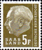 Sarre Poste N** Yv:393 Mi:411 Theodor Heuss Typographie - Unused Stamps