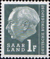 Sarre Poste N** Yv:391 Mi:409 Theodor Heuss Typographie - Unused Stamps