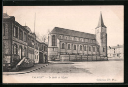CPA Valmont, La Halle Et L`Église  - Valmont
