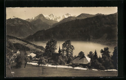 AK Beatenberg, Blick über Die Kapelle Auf Eiger, Mönch Und Jungfrau  - Beatenberg