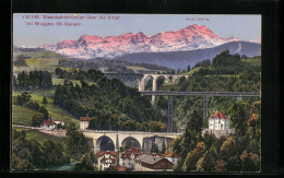 AK Bruggen B. St. Gallen, Eisenbahnbrücken über Die Sitter, Blick Zum Säntis  - San Galo