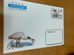 Korea Stamp Birds WWF FDC Aerogramme - Corée Du Nord