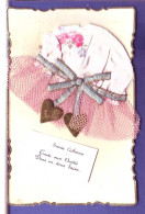  SAINTE CATHERINE - CARTE AVEC TULLES ET TISSUS - - Sint Catharina