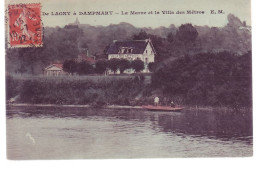 77 - MONTÉVRAIN - La MARNE Et La VILLA Des METROS -  CHEMIN DE HALAGE à DAMPMART - COLORISÉE - - Lagny Sur Marne