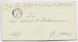 AUSTRIA GUNS 1857 LETTRE COVER BREIF TO ST GOTTHARD - Covers & Documents