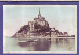 50 -  LE  MONT SAINT MICHEL - FACADE SUD OUEST - BARQUE - COLORISÉE - - Le Mont Saint Michel