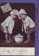 COUPLE ENFANT - ENFANT En BONNET De NUIT DEVANT Un POT De CHAMBRE -  - Tarjetas Humorísticas