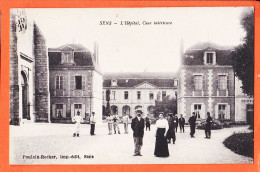 38974 / ⭐ SENS 89-Yonne ◉ L' Hopital Cour Interieure 1915s ◉ Imprimeur-Editeur COLLAS Cognac Edition POULAIN-ROCHER - Sens