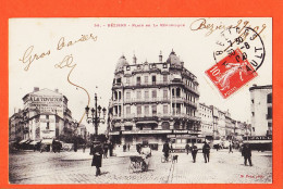 38560 / ⭐ BEZIERS 34-Hérault Place De La République 1909 à Jane GARIDOU Epicerie Port-Vendres Photo PONS 58 - Beziers