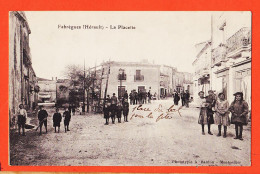 38652 / ⭐ ♥️ FABREGUES 34-Hérault Placette Place Bal Animation Villageoise 1910s à Honoré VILAREM Port-Vendres-BARDOU - Altri & Non Classificati