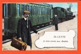 38535 / ⭐ De 34-CETTE SèteVous Envoie Mes AMITIES 1915s De Marius à BOUTET Mercerie Port-Vendres-LEOPOLD VERGER 3445 - Sete (Cette)