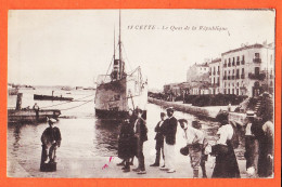 38538 / ⭐ CETTE Sète 34-Hérault Poupe Bateau Le Quai De La République Animation Enfants 1910s N° 10 - Sete (Cette)