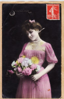 38712  / ⭐ SOUVENIR Jeune Femme Pensive Bouquet Fleurs 1903 à  ALBENGE Clot Saint-Laurent St Gaillac - Autres & Non Classés