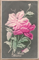 38815  / ⭐ Embossed Relief Art-Déco Floral AMITIE SINCERE 1905s à Henriette MARTIN 134 Rue Broca Paris - Altri & Non Classificati