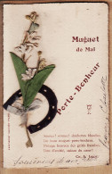 38843  / ⭐ IMPRESSIONNANT Ajouti Tissus Brin MUGUET De MAI Fer-à-Cheval Porte-Bonheur Poême JANOT 1er MAI - Fleurs