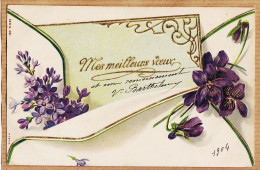 38753  / ⭐ Carte Gauffrée Dorée Mes MEILLEURS VOEUX 1904 De BARTHELEMY à PICARD Représentant Banque Laigle-SER. 091 - Nieuwjaar