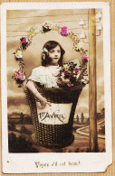 38791  / ⭐ Premier 1er AVRIL Corbeille Fillette 1920s à Fernande HUGUET Pont Des Tavernes Par Ribaute Gard  - April Fool's Day