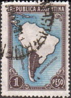 Argentine Poste Obl Yv: 386 Mi:427X Carte Du Pays (Beau Cachet Rond) - Oblitérés