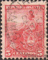 Argentine Poste Obl Yv: 115 Mi:104A Allégorie (TB Cachet Rond) - Gebraucht