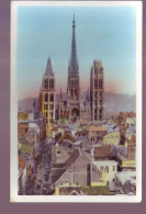 76 - ROUEN - VUE PANORAMIQUE De La CATHEDRALE - AUTOMOBILE- COLORISEE -  - Rouen