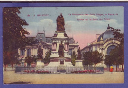 90 - BELFORT - MONUMENT Des TROIS SIEGES - PALAIS De JUSTICE Et SALLE Des FÊTES - COMORISÉE - - Belfort - Ville