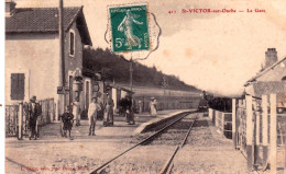 21 - Cote D Or -  SAINT VICTOR Sur OUCHE - La Gare - Train Vapeur Entrant En Gare - Autres & Non Classés