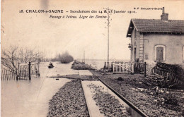 71 - CHALON Sur SAONE - Inondations Des 24 Et 25 Janvier 1910 - Passage A Niveau Ligne Des Dombes - Chalon Sur Saone
