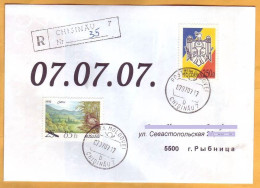 2007 Moldova Cover Special Cancellation Chisinau-7, Space, Nature, Birds, 07.07.2007. - Moldavie