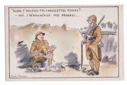 Illustrateur Gavis D'Escuraz - Alors T'enlèves Tes Chaussettes Russes ? J'débolchévise Mes Panards - Soldats En Tranchée - Humoristiques