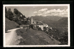 AK Cademario, Strasse In Den Ort, Blick Zur Kirche  - Cademario