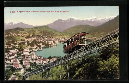 AK Lugano, Colla Ferrovia Funicolare Del San Salvatore, Bergbahn  - Otros & Sin Clasificación