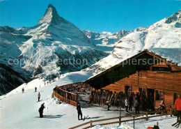 13315987 Zermatt VS Restaurant Sunnegga Mit Matterhorn Walliser Alpen Zermatt VS - Sonstige & Ohne Zuordnung