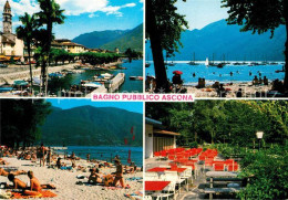 13315967 Ascona Lago Maggiore Bagno Pubblico Badestrand Restaurant Terrasse Hafe - Other & Unclassified