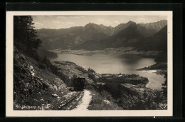 AK St. Wolfgang, Bergbahn Fährt Den Schafberg Hinauf, Abersee-Panorama  - Sonstige & Ohne Zuordnung