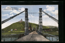 AK Porta-Westfalica, Wittekindsberg Und Kettenbrücke  - Porta Westfalica