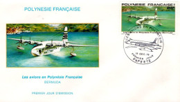 POLYNESIE FDC 1979 AVION BERMUDA - FDC