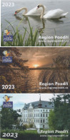 3 Calendars Kingfisher, Swan, Nature Protection, Czech Rep., 2023, 85 X 55 Mm - Tamaño Pequeño : 2001-...