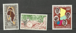 CONGO POSTE AERIENNE N°14, 18, 19 Neufs** Cote 4.90€ - Mint/hinged