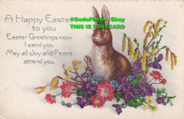 R355458 A Happy Easter To You. Bunny With Flowers. 1940 - World